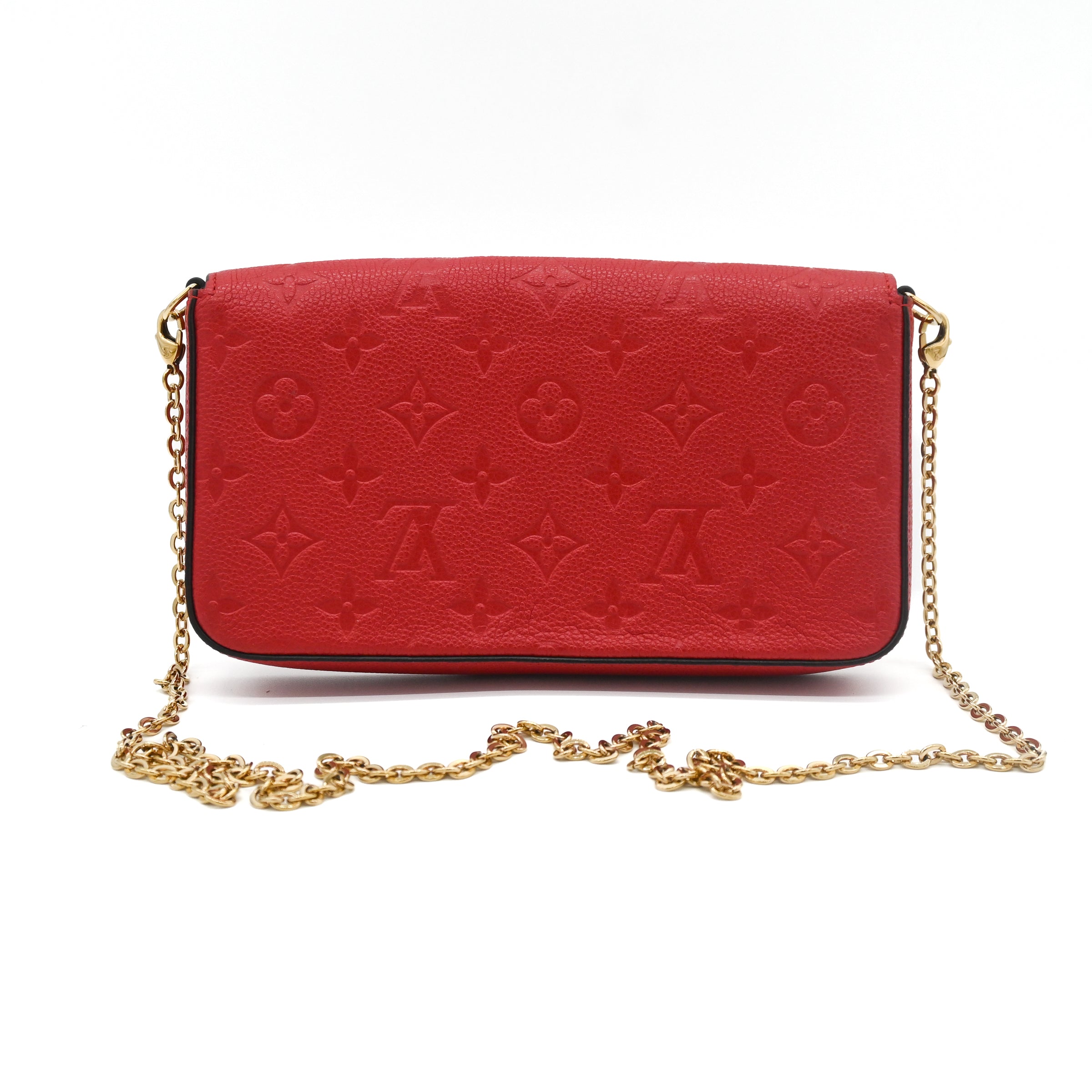 Louis Vuitton Red Monogram Empreinte Pochette Felicie Crossbody Bag