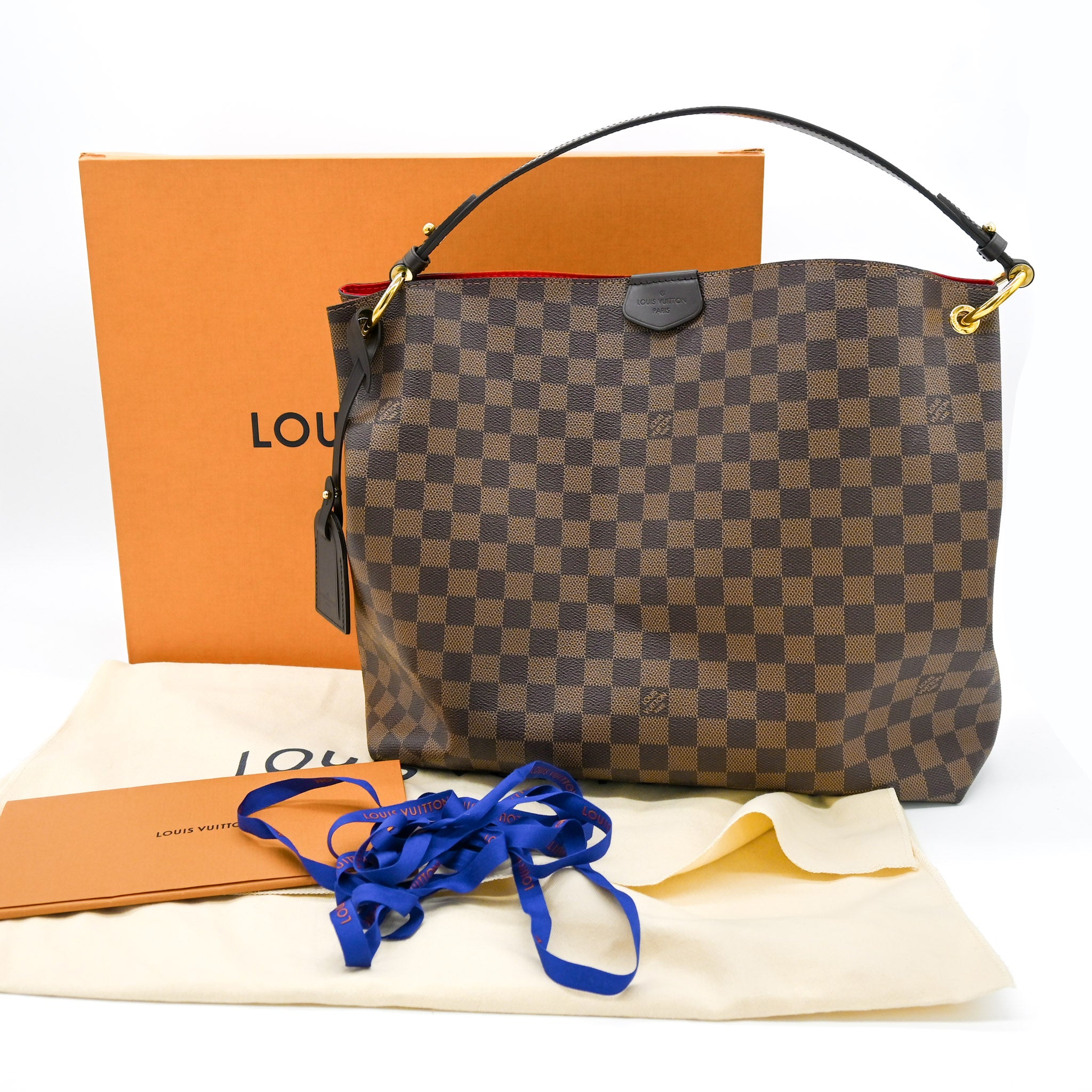 LOUIS VUITTON Louis Vuitton Graceful MM Damier Ebene Shoulder Bag - Vault 55
