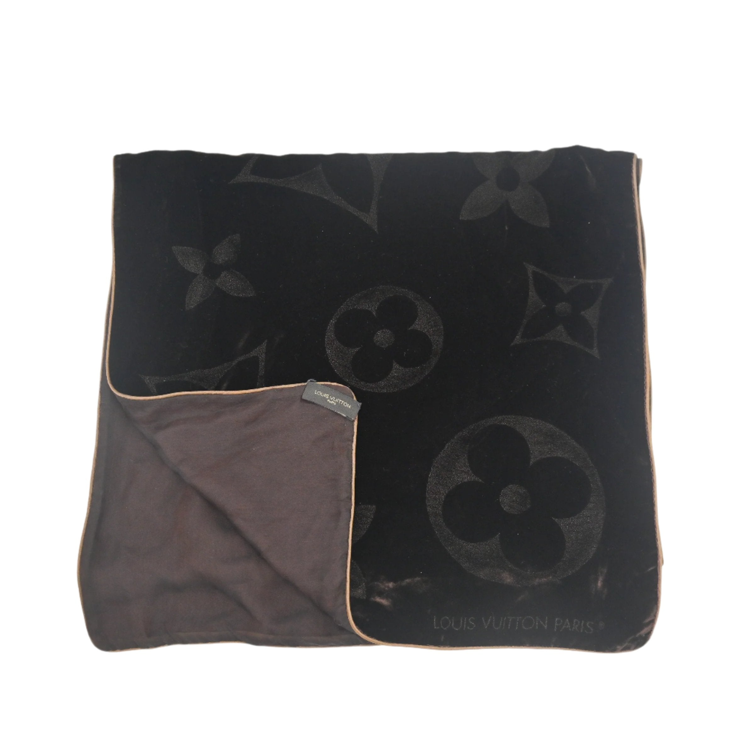 Louis Vuitton Chocolate Brown Velvet Monogram Scarf