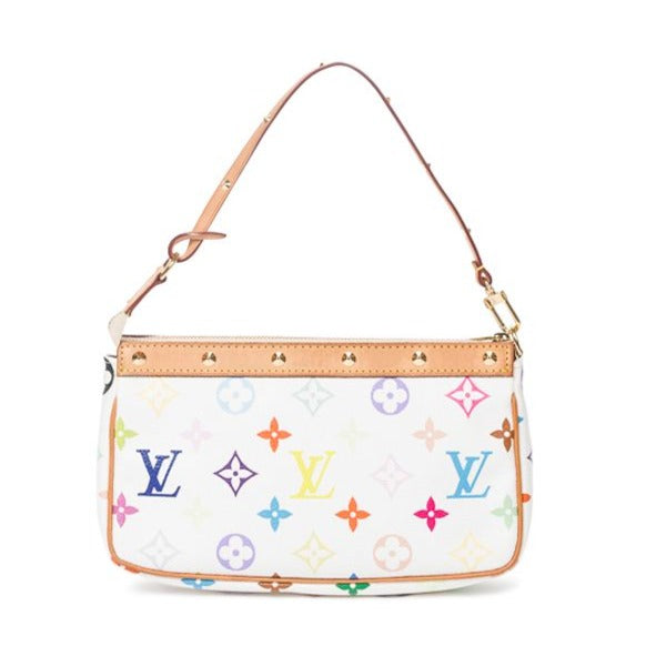 Louis Vuitton Monogram Multicolor Pochette Accessories White - Vault 55 | Preowned Designer Handbags