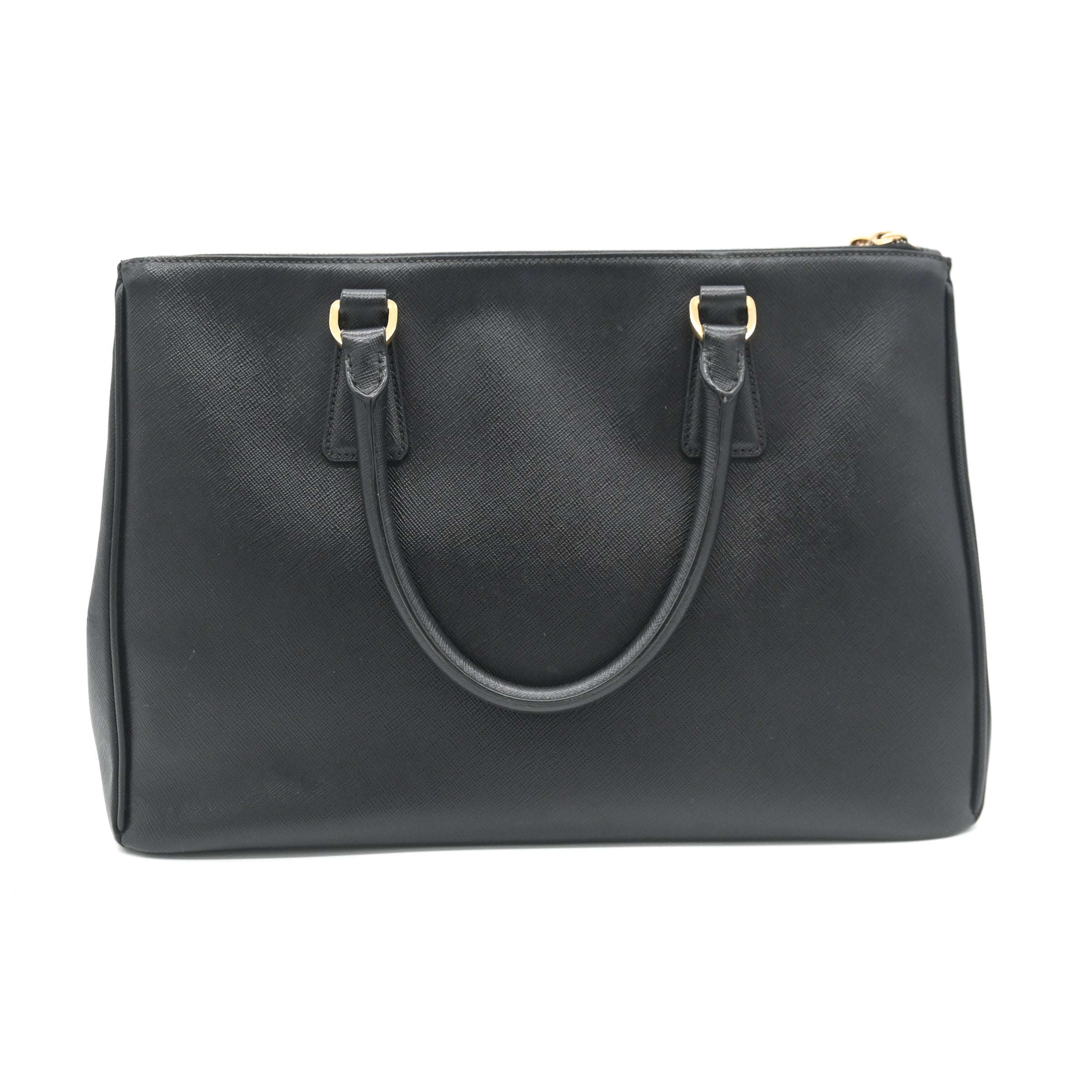 Prada Large Galleria Saffiano Leather Top Handle Bag Black