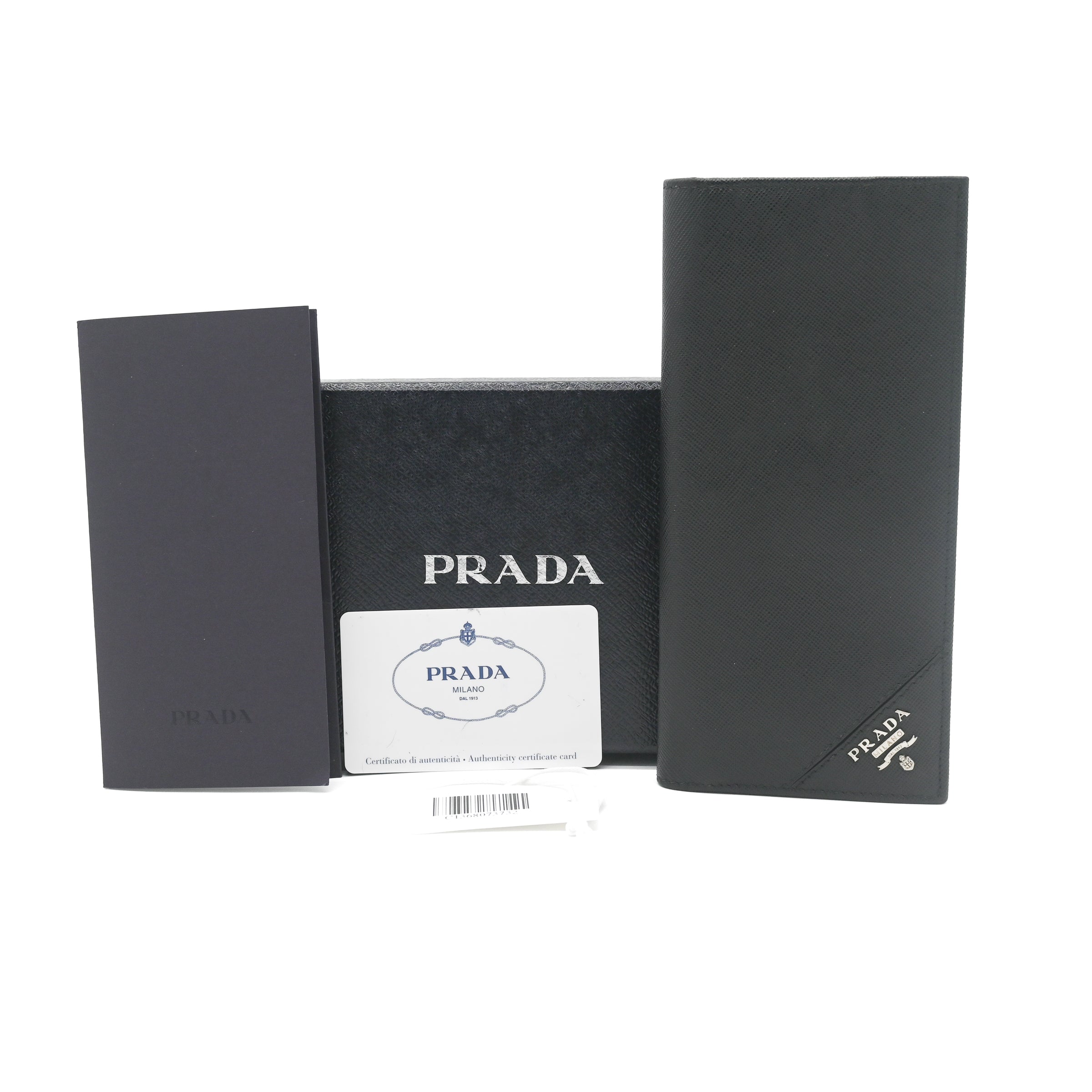 Prada Black Saffiano Leather Long Wallet