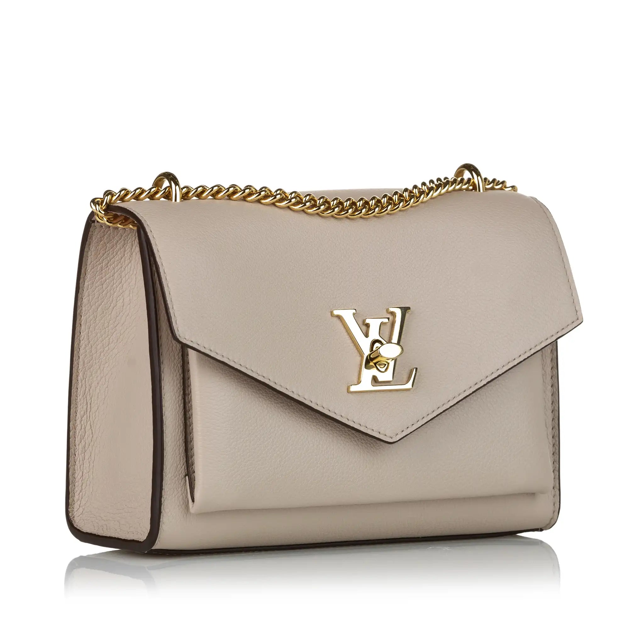 Louis Vuitton MYLOCKME Chain Pochette Greige Beige in Calfskin Leather with  Gold-tone - US