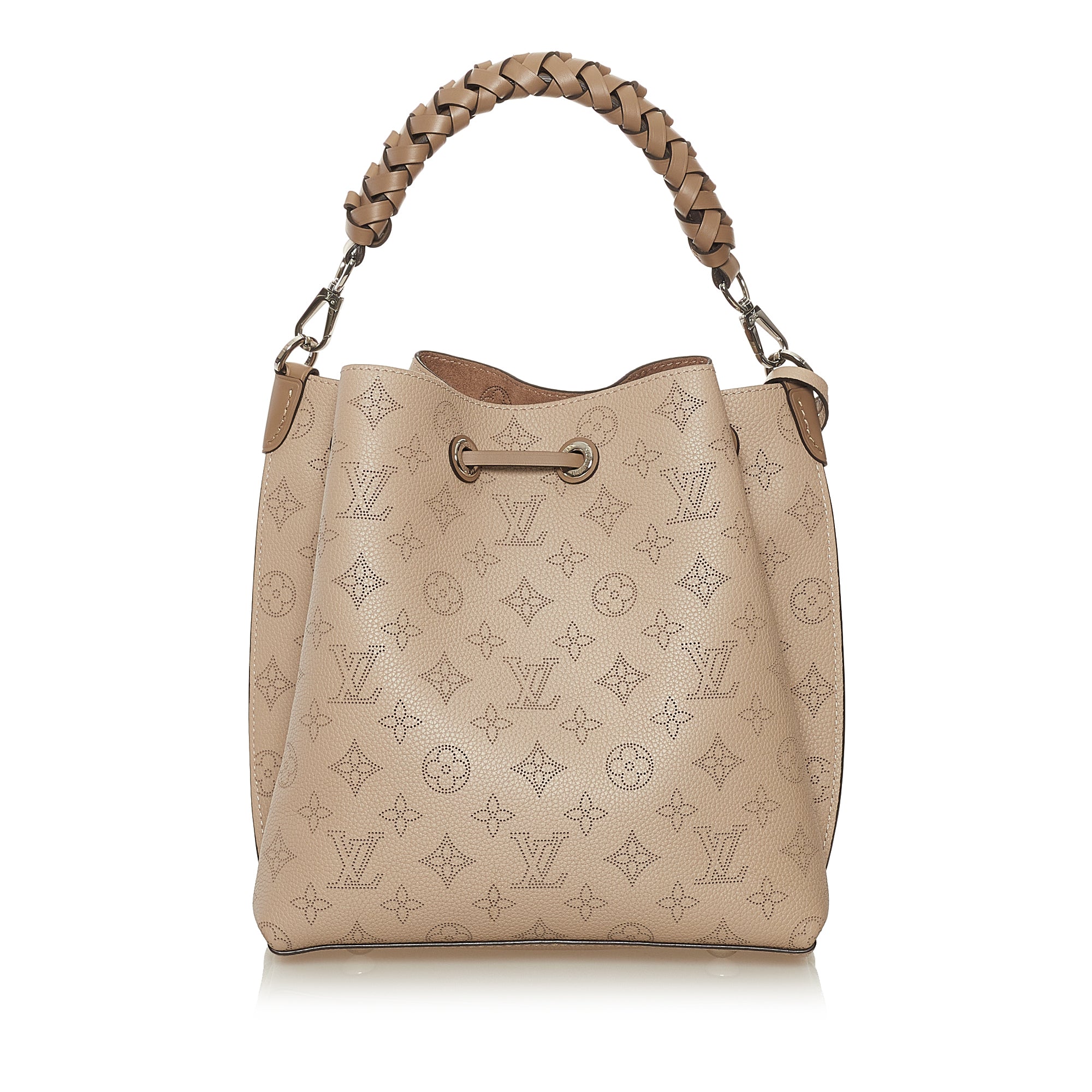 Louis Vuitton Monogram Mahina Muria Bucket Bag in Galet Taupe