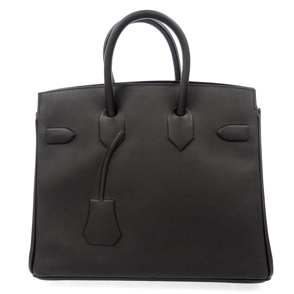 Hermes Hermès Birkin Limited Edition Shadow Size 25 Black Swift Leather - Vault 55