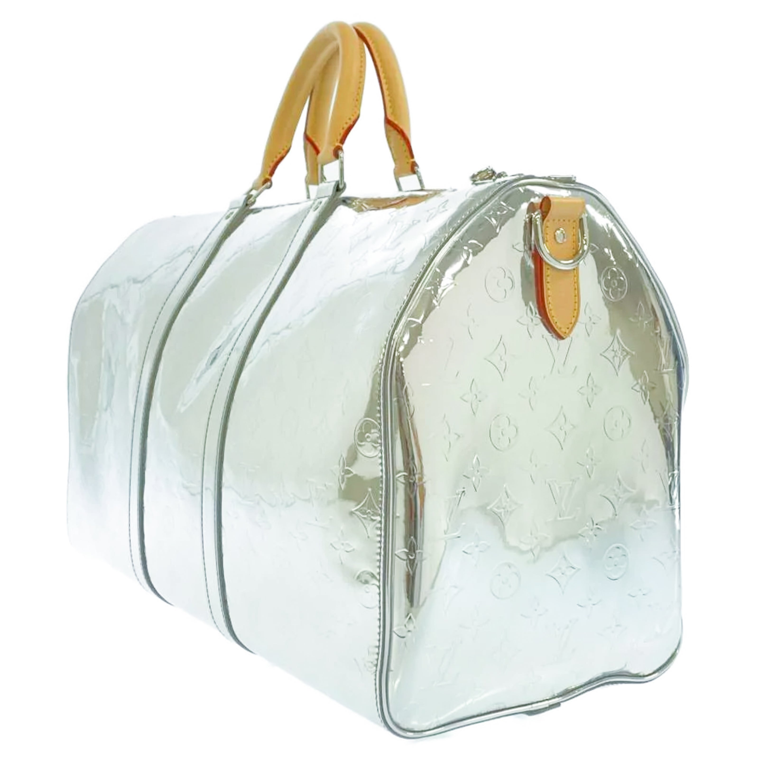 Louis Vuitton Keepall Bandouliere 50 Silver Mirror Monogram Weekend Travel  Bag