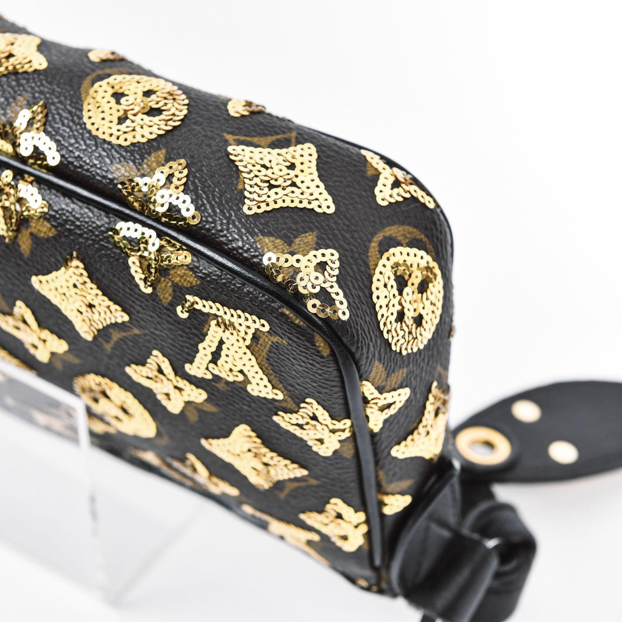Louis Vuitton Gold Monogram Eclipse Sequin Pochette Accessoires Bag-  Limited Edition
