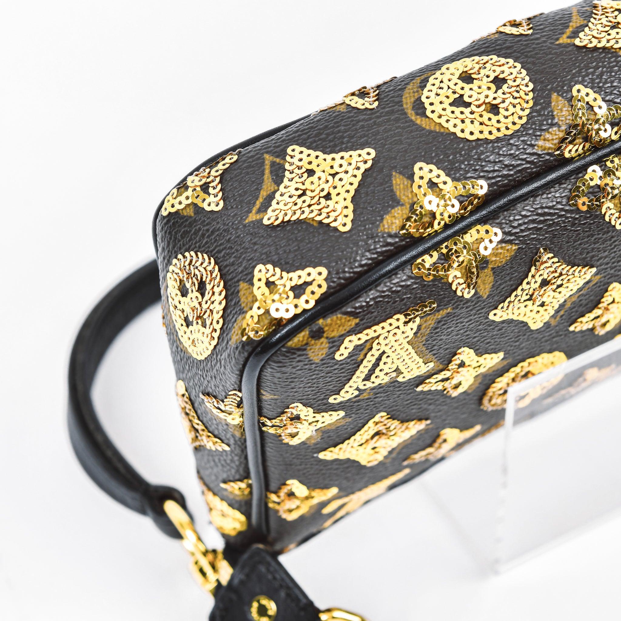 Louis Vuitton Gold Monogram Eclipse Sequin Pochette Accessoires