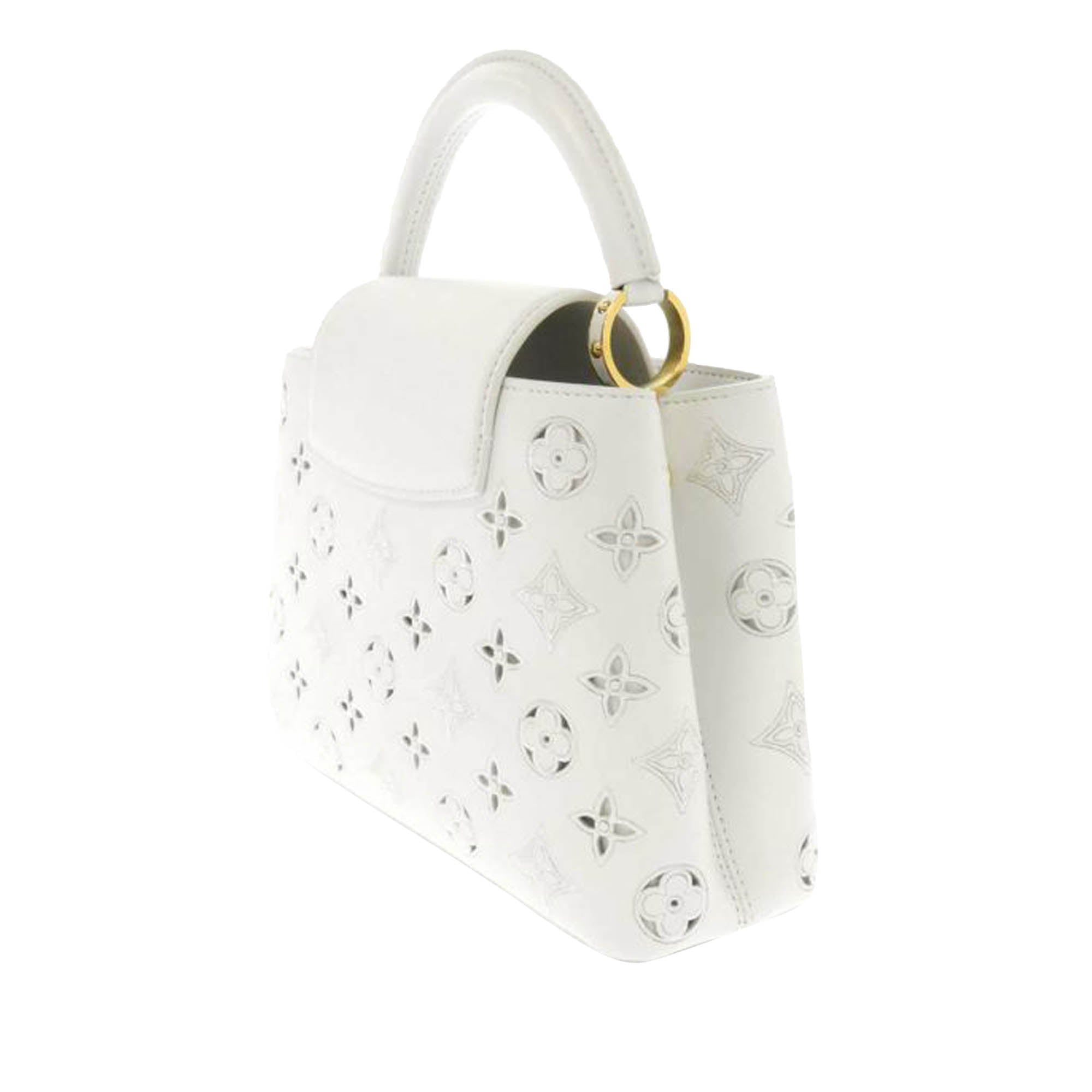 Sold at Auction: Louis Vuitton, Louis Vuitton Capucines Bag Monogram Cutout  Broderie Leather BB White