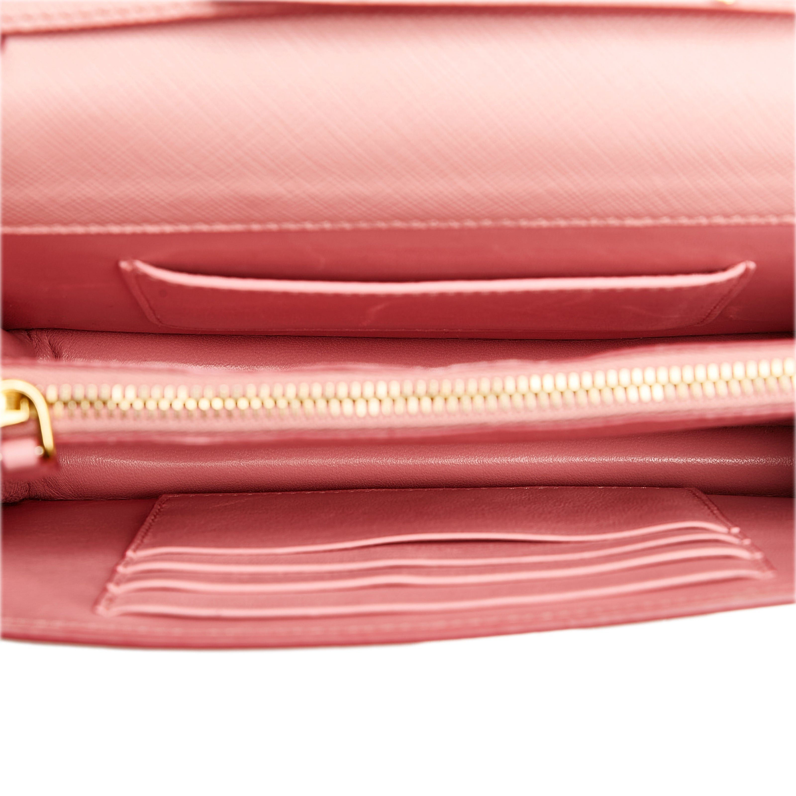 Prada Saffiano Wallet on Chain in Pink – Vault 55
