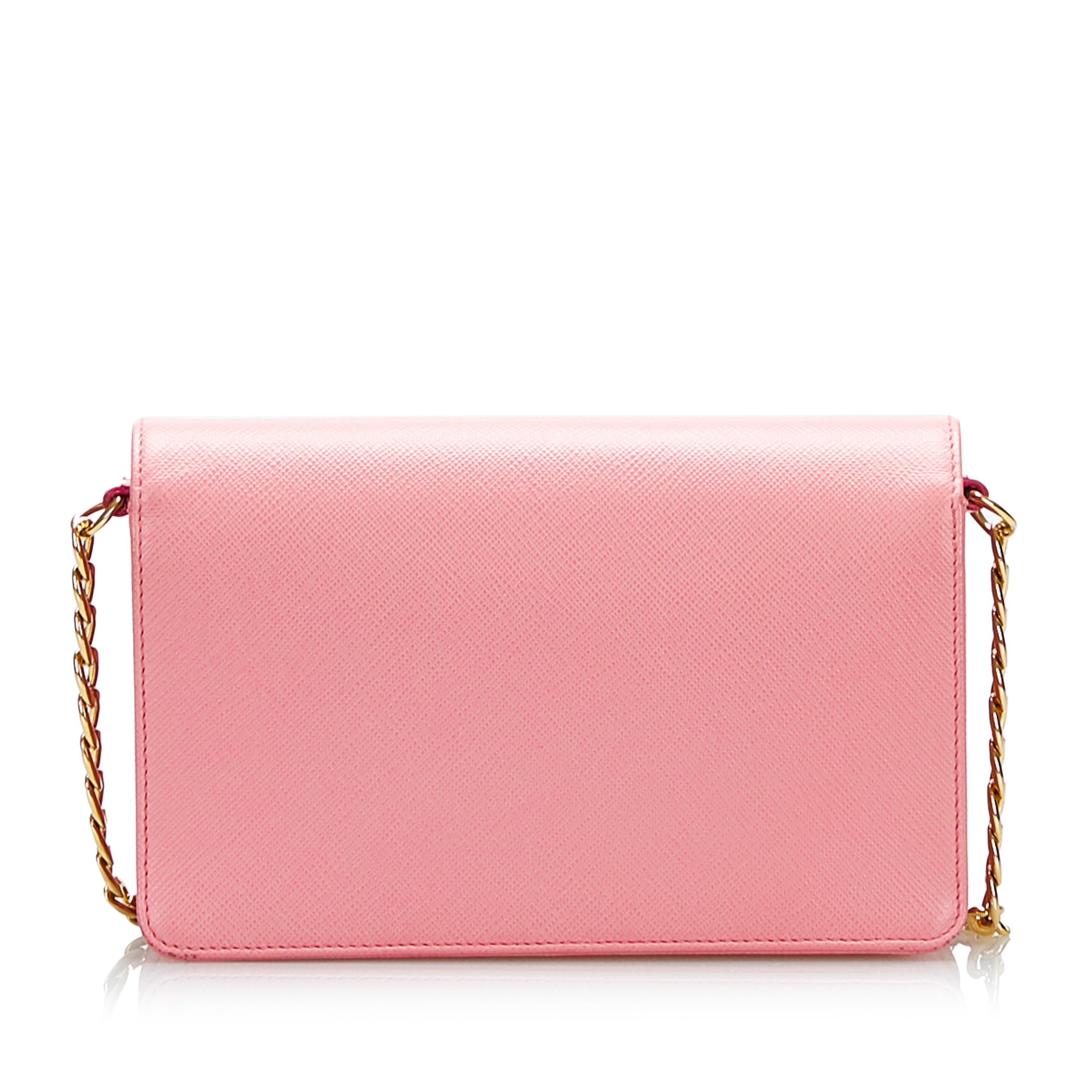 Fall In Love With the Prada Pink Leather Wallet on Chain