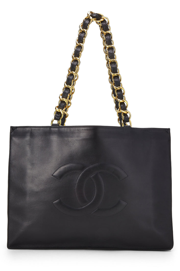 chanel black quilted handbag tote